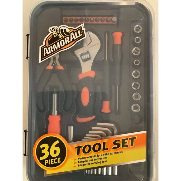 ARMOR ALL 32 PC Compact On-the-go Presicion Screwdriver WRENCH & SOCKET TOOL SET - Picture 2 of 3